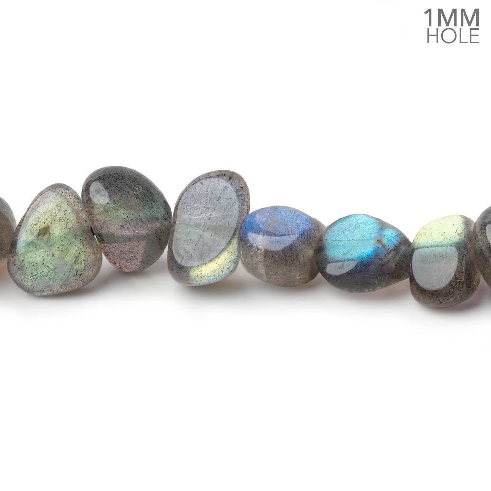 8x5-10x8mm Labradorite Plain Nugget 16 inch 63 Beads 1mm Hole