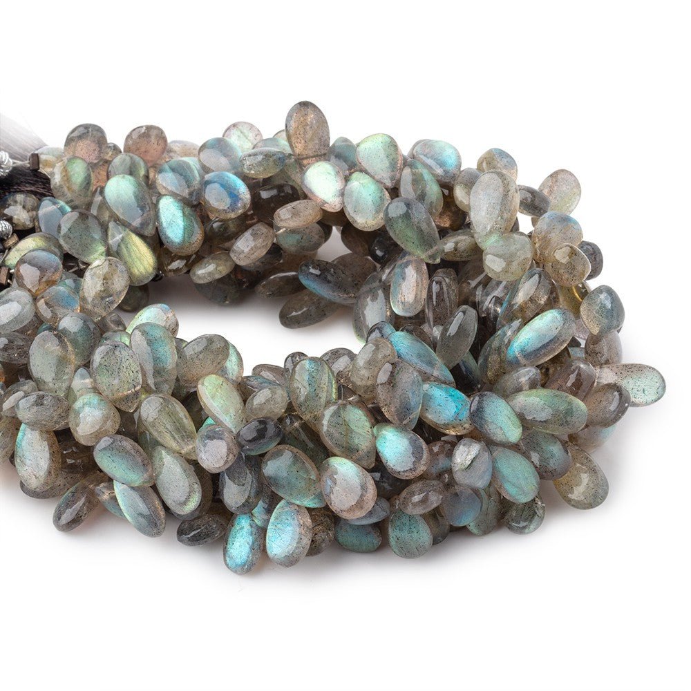 8x5-11x6mm Labradorite Plain Pear Beads 7.5 inch 46 pieces