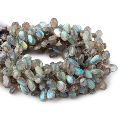 8x5-11x6mm Labradorite Plain Pear Beads 7.5 inch 46 pieces