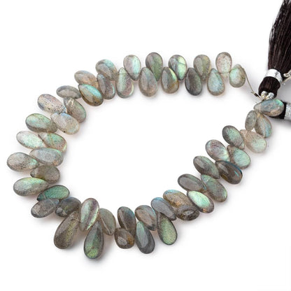 8x5-11x6mm Labradorite Plain Pear Beads 7.5 inch 46 pieces