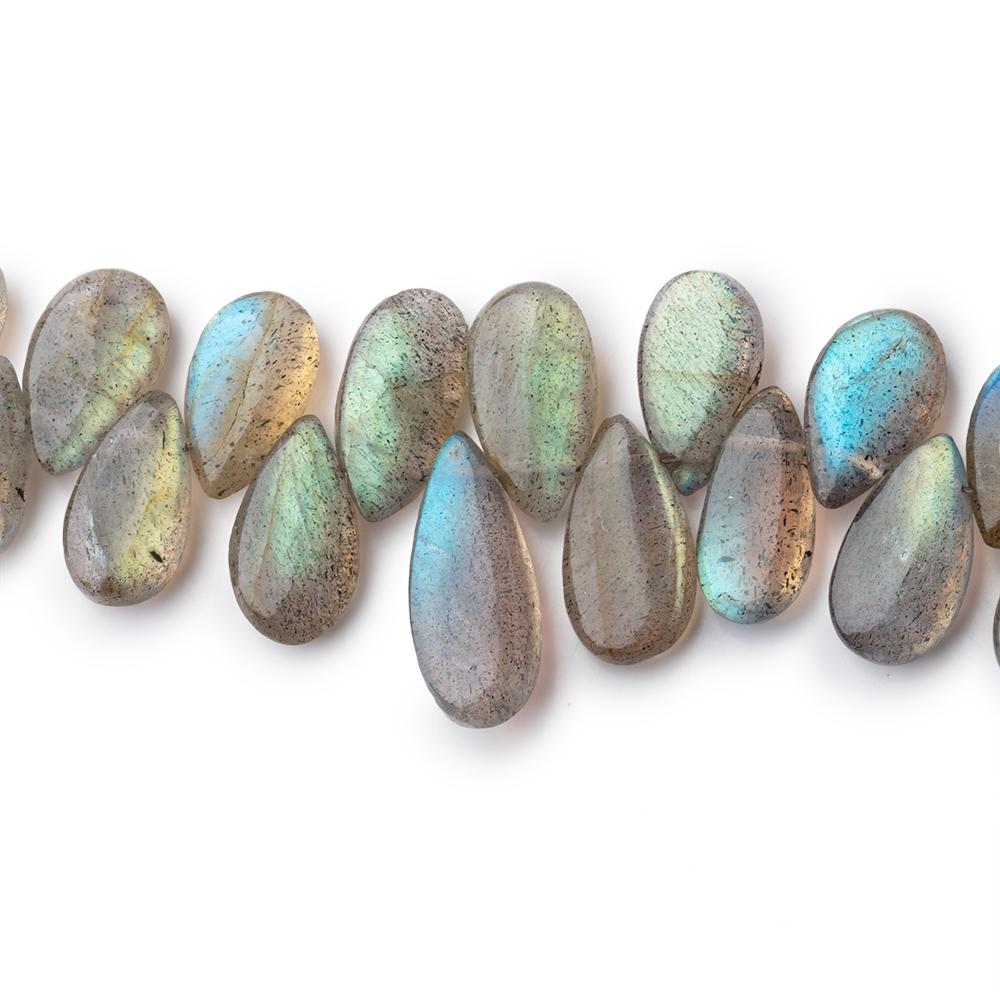 8x5-11x6mm Labradorite Plain Pear Beads 7.5 inch 46 pieces
