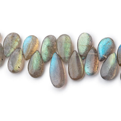 8x5-11x6mm Labradorite Plain Pear Beads 7.5 inch 46 pieces
