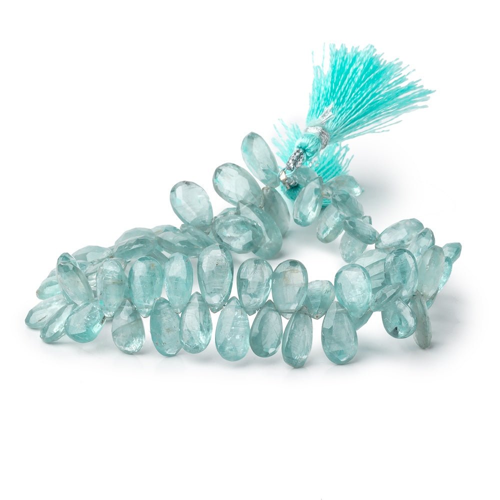 8x5-11x6mm Teal Kyanite Faceted Pear Beads 7.5 inch 62 pieces