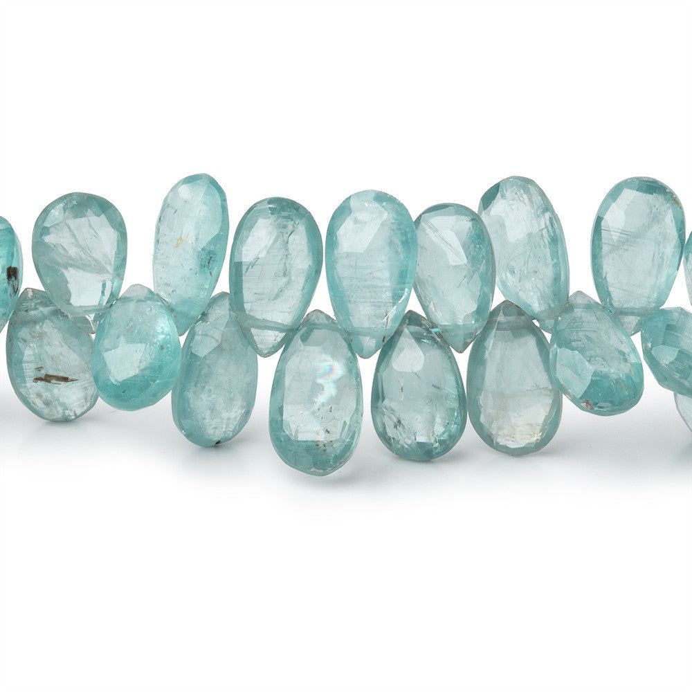 8x5-11x6mm Teal Kyanite Faceted Pear Beads 7.5 inch 62 pieces