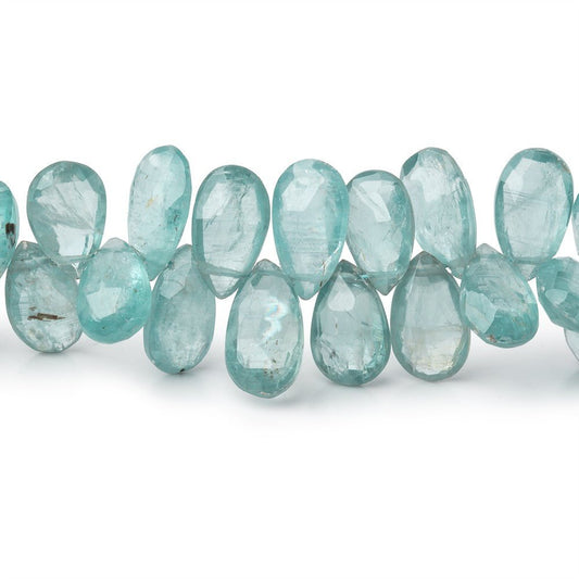 8x5-11x6mm Teal Kyanite Faceted Pear Beads 7.5 inch 62 pieces