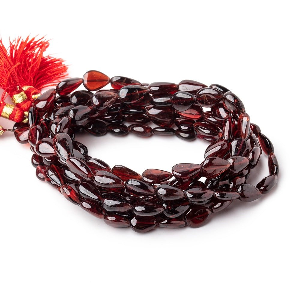 8x5-11x7mm Garnet Plain Pear Beads 15 inch 39 pieces