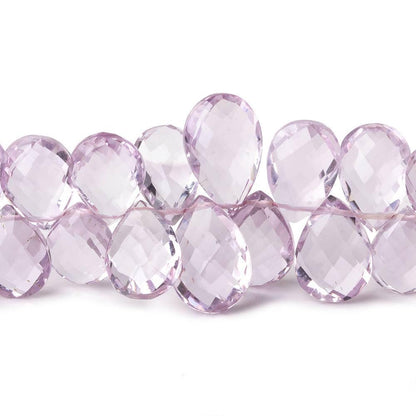 8x5-12x8mm Pink Amethyst Faceted Pear Beads 8 inch 63 pieces AAA