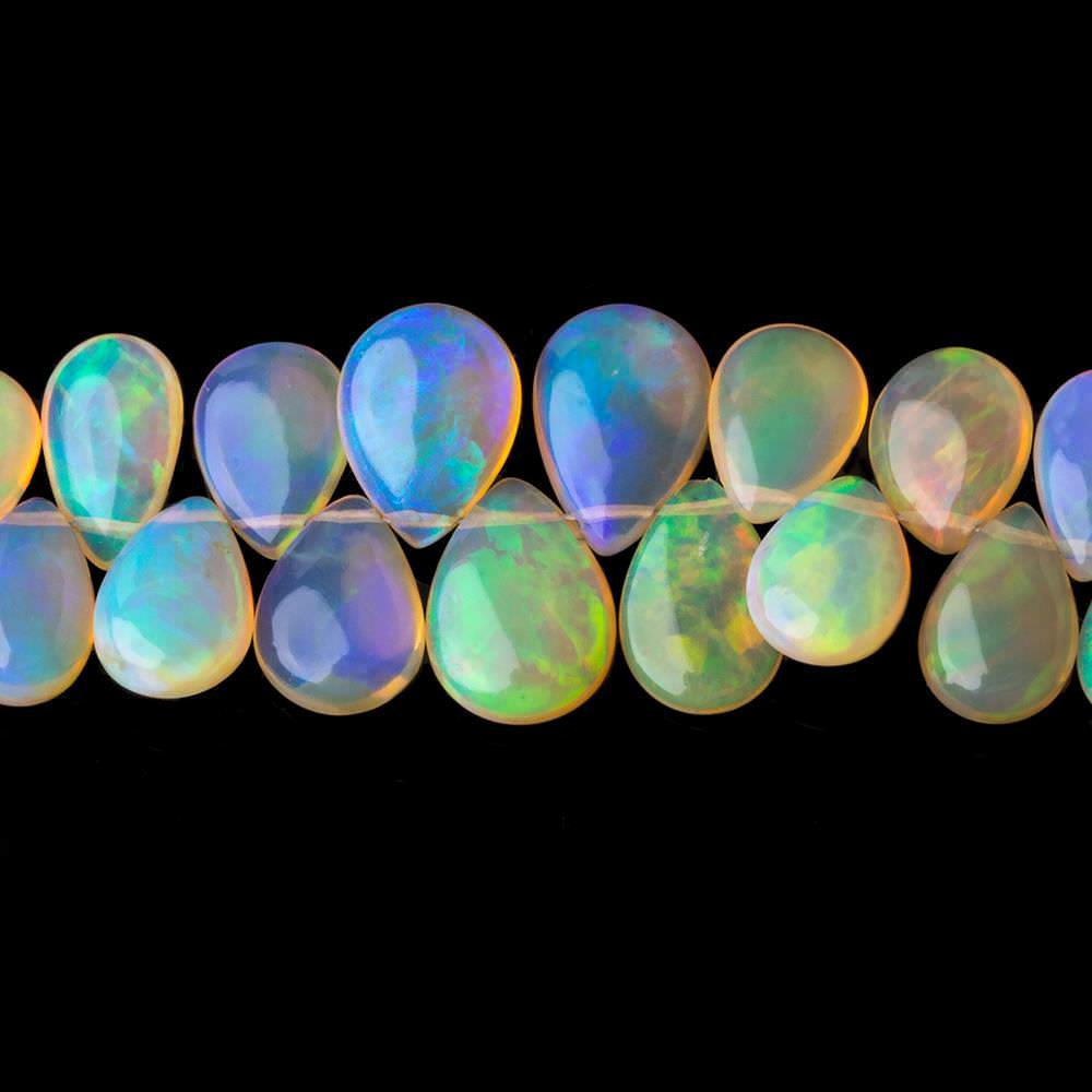 8x5-13x8.5mm Ethiopian Opal Plain Pear Beads 7.5 inch 58 pcs AA Grade