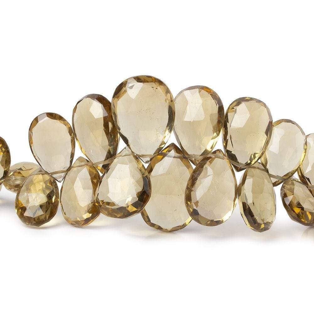 8x5-17x12mm Lemon Quartz Faceted Pear Beads 10 inch 66 pcs