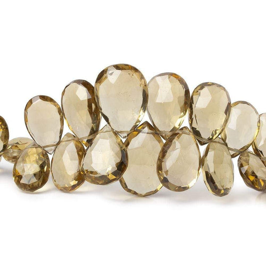 8x5-17x12mm Lemon Quartz Faceted Pear Beads 10 inch 66 pcs
