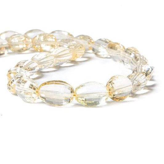 8x5-17x13mm Citrine checkerboard faceted ovals 16 inches 29 Beads