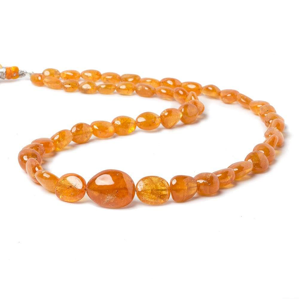 8x5-17x13mm Mandarin Garnet plain nugget beads 20 inch 49 pieces AA