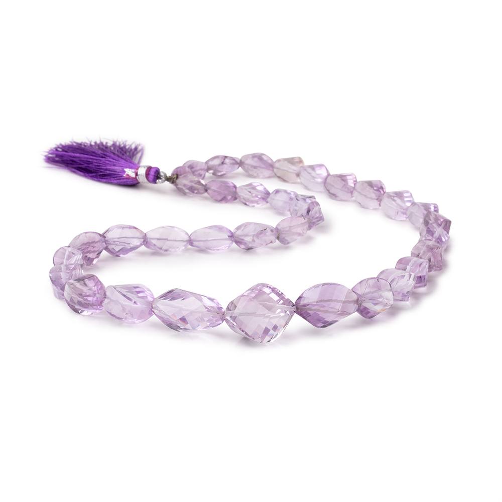 8x5-18x14mm Pink Amethyst Faceted Twist Beads 16 inch 33 pieces