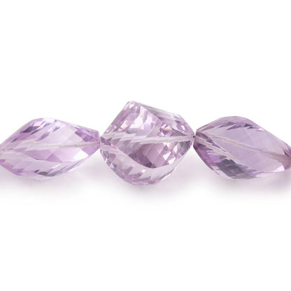 8x5-18x14mm Pink Amethyst Faceted Twist Beads 16 inch 33 pieces