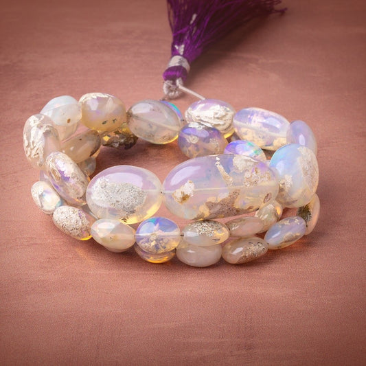 8x5-25x14mm Ethiopian Opal Plain Nugget Beads 18 inch 38 pieces AA