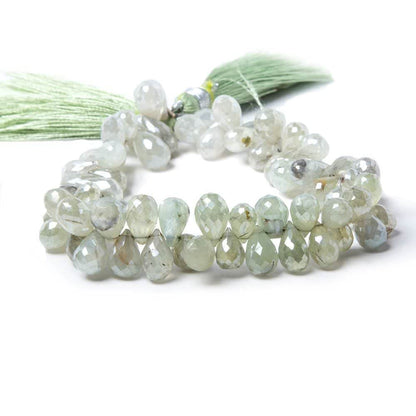 8x5-9x5mm Mystic Prehnite faceted tear drop beads 8 inch 75 pieces