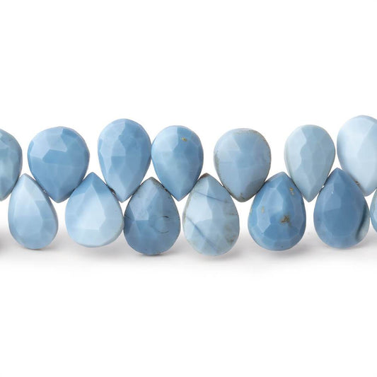 9x7mm Owyhee Natural Denim Blue Opal faceted pear beads 8 inch 54 pieces