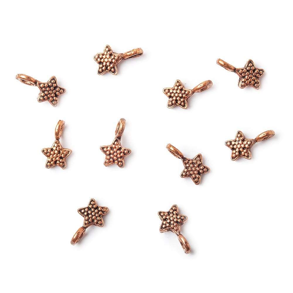 8x5mm Copper Finding Star Set of 10