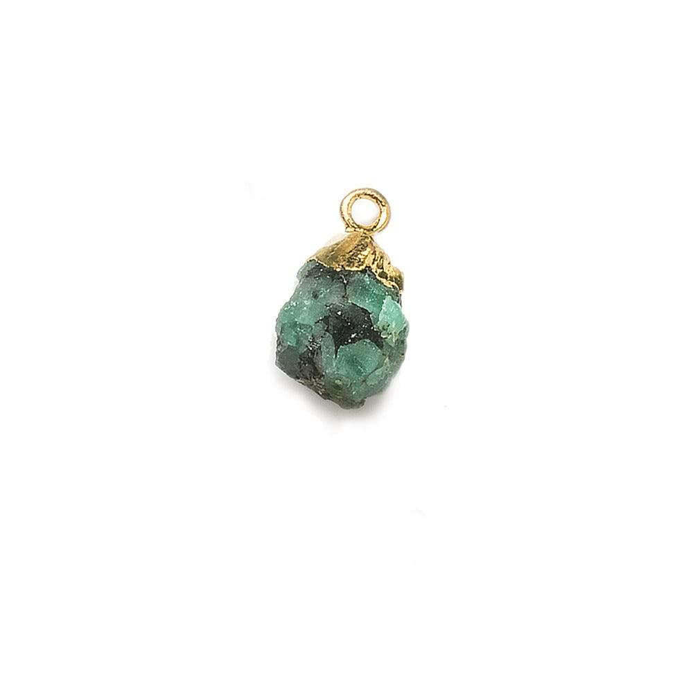 8x5mm Gold Leafed Brazilian Emerald Natural Crystal Focal Pendant 1 piece