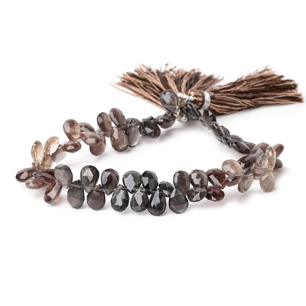 8x5mm Platinum & Plum Scapolite Faceted Pear Beads 8 inch 60 pieces