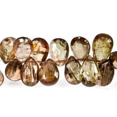 8x6-10x6mm Andalusite Beads Pear Briolette 8 inch 54 pieces