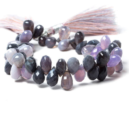 8x6-10x6mm Lilac Chalcedony Beads Tear Drop Briolette 7.5 inch 62 pcs