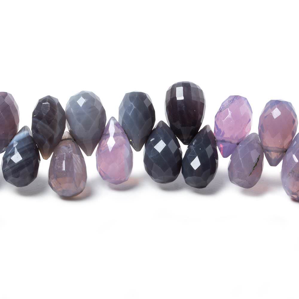 8x6-10x6mm Lilac Chalcedony Beads Tear Drop Briolette 7.5 inch 62 pcs