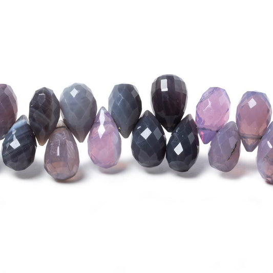 8x6-10x6mm Lilac Chalcedony Beads Tear Drop Briolette 7.5 inch 62 pcs