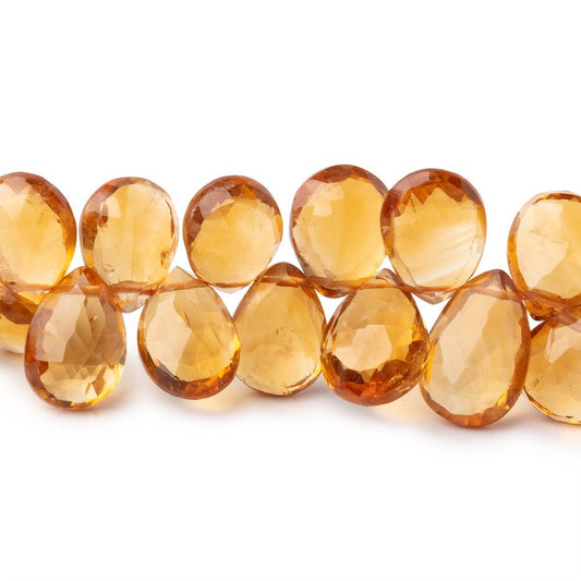 8x6-10x7mm Citrine Faceted Pear Beads 8 inch 57 pieces