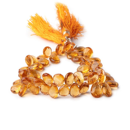 8x6-10x7mm Citrine Faceted Pear Beads 8 inch 57 pieces