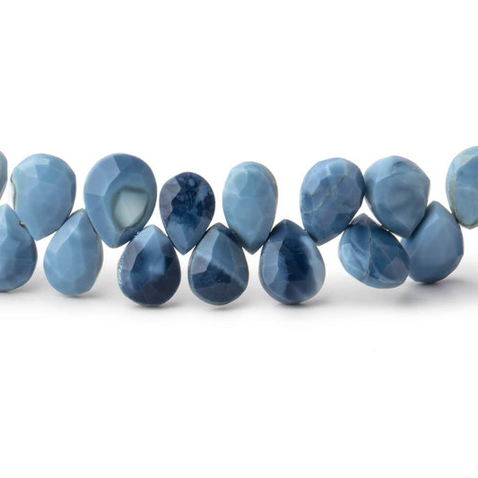 8x6-10x7mm Owyhee Natural Denim Blue Opal faceted pear beads 8 inch 51 pieces