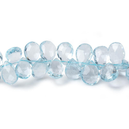 8x6-10x7mm Sky Blue Topaz Pear Briolette 8 inch 62 pieces