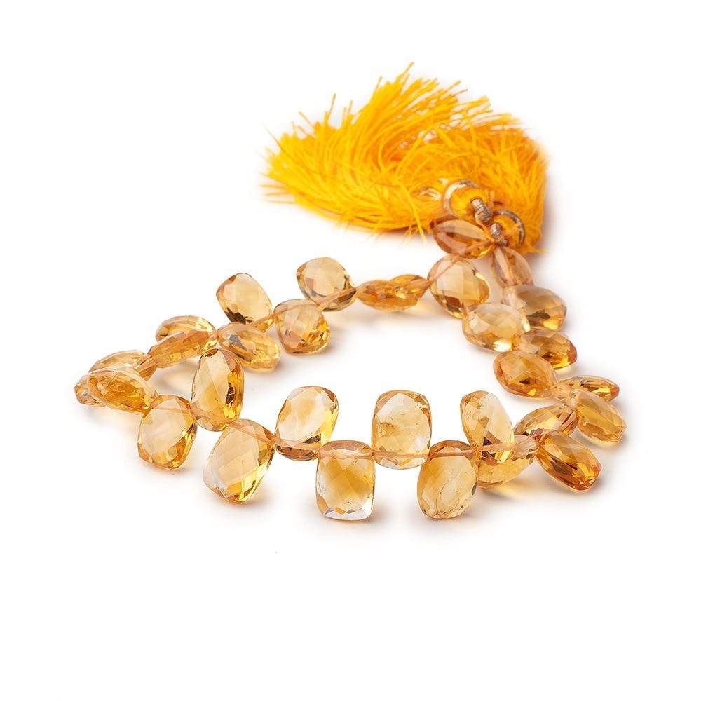 8x6-10x8mm Citrine Top Drilled Faceted Cushion Beads 8.25 inch 31 pieces