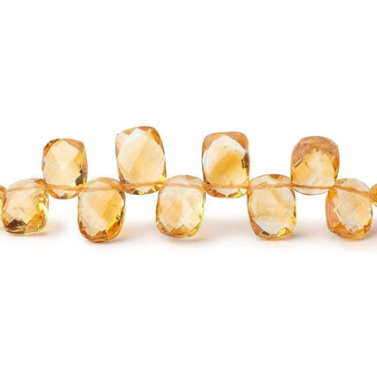 8x6-10x8mm Citrine Top Drilled Faceted Cushion Beads 8.25 inch 31 pieces