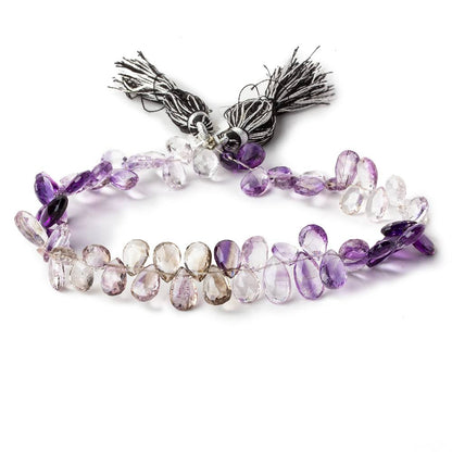 8x6-11x6mm Moss Amethyst Faceted Pear Beads 9 inch 63 pieces