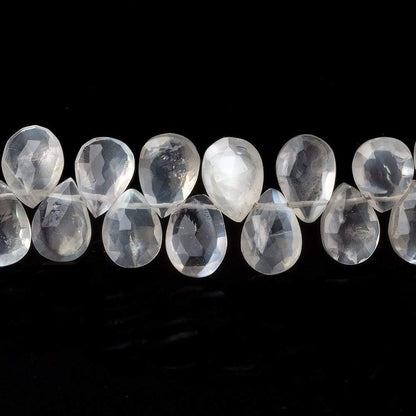 8x6-11x7mm Ceylon Moonstone faceted pears 8 inch 54 beads AAA