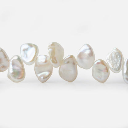 8x6-11x7mm White Top Drilled Keshi Freshwater Pearls 16 inch 77 pieces A