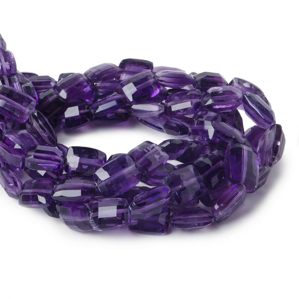 8x6-11x8mm Amethyst Checkerboard Rectangles 8.5 inch 23 beads A