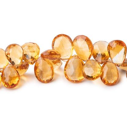 8x6-11x9mm Citrine Faceted Pear Beads 7 inch 53 pieces AAA