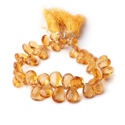 8x6-11x9mm Citrine Faceted Pear Beads 7 inch 53 pieces AAA