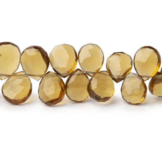 8x6-11x9mm Whiskey Quartz Faceted Pear 14.5 inch 106 Beads AA
