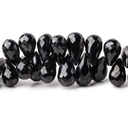 8x6-12x6mm Black Spinel Faceted Tear Drop Beads 8 inch 71 pieces