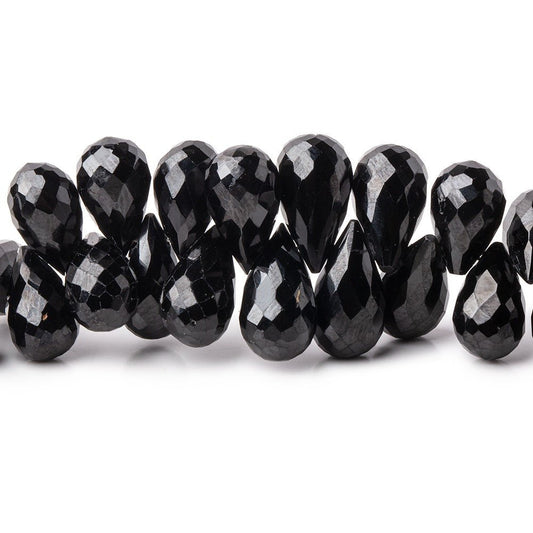 8x6-12x6mm Black Spinel Faceted Tear Drop Beads 8 inch 71 pieces