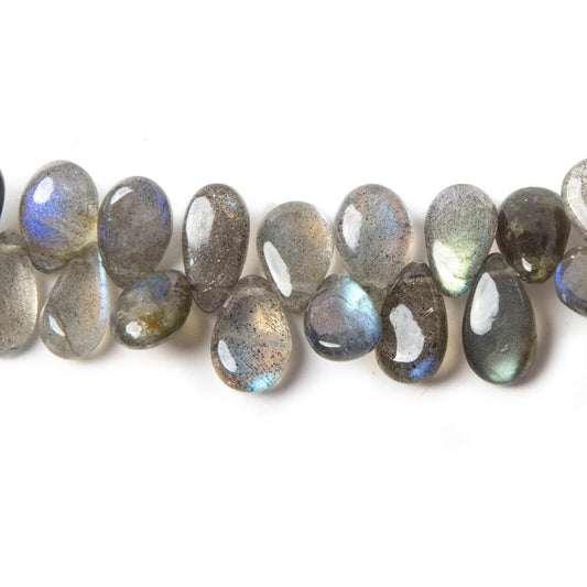 8x6-12x6mm Labradorite Beads Plain Pear 8 inch 51 pieces