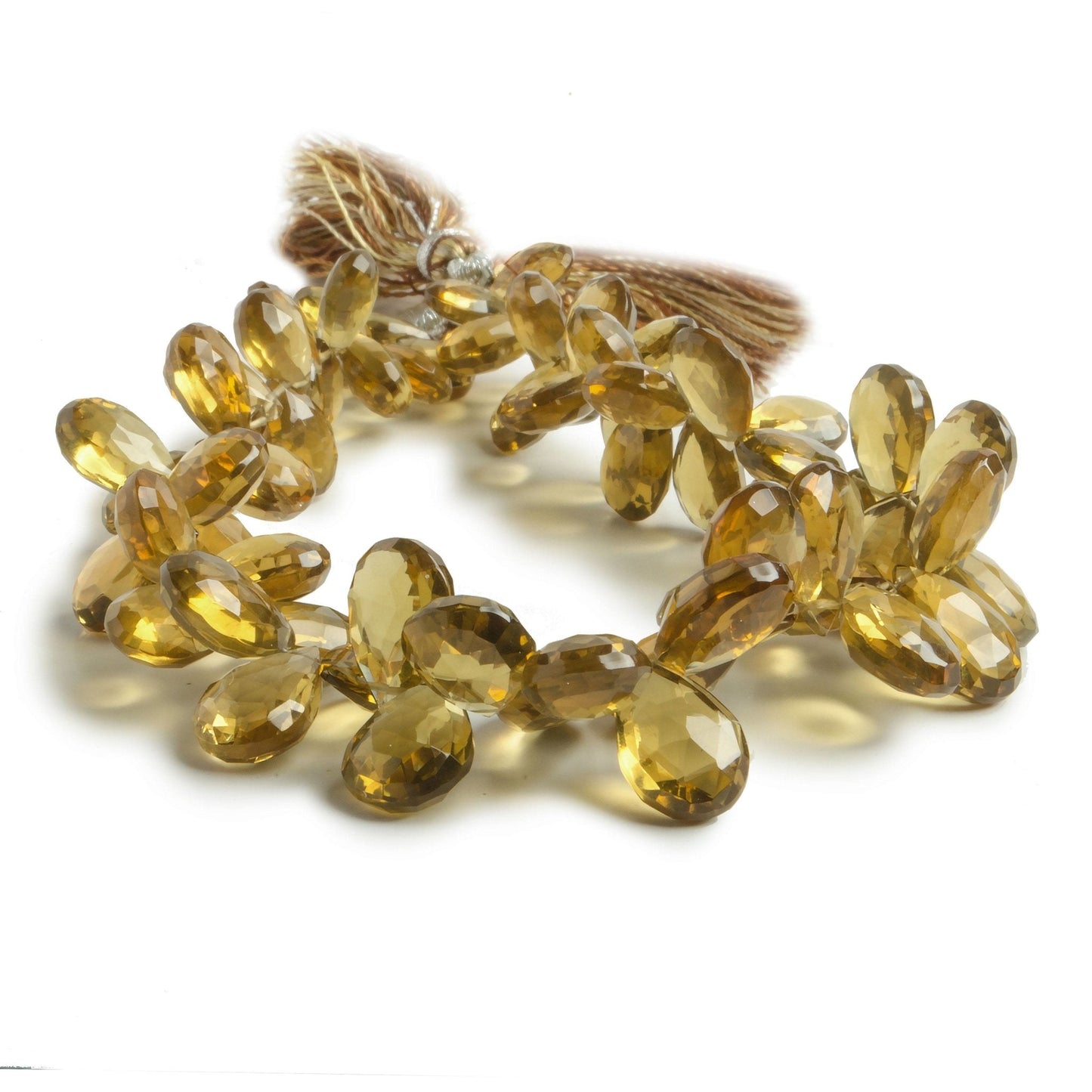 8x6-12x8mm Whiskey Quartz Pear Briolette 8 inch 66 pieces