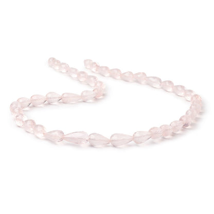 8x6-13x6.5mm Rose Quartz Faceted Tear Drop Beads 15.5 inch 38 pieces