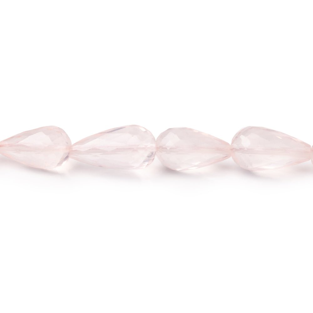 8x6-13x6.5mm Rose Quartz Faceted Tear Drop Beads 15.5 inch 38 pieces