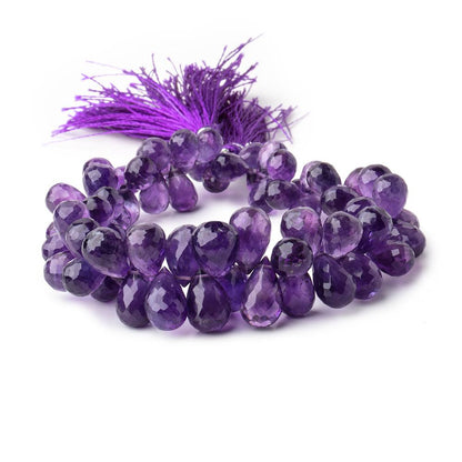 8x6-13x9mm Amethyst Faceted Tear Drop Beads 8 inch 72 pieces