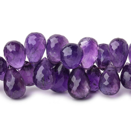 8x6-13x9mm Amethyst Faceted Tear Drop Beads 8 inch 72 pieces