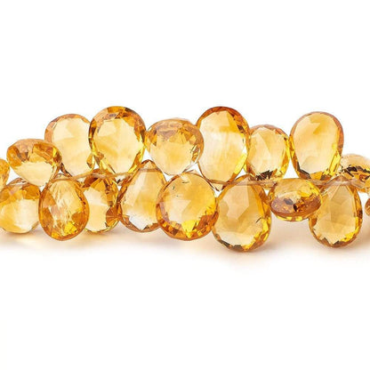 8x6-13x9mm Citrine Faceted Pear Beads 7.5 inch 51 pieces